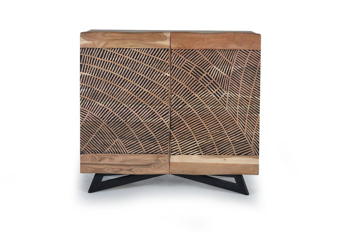 GINER Y COLOMER Aparador de madera de acacia y metal en tono natural